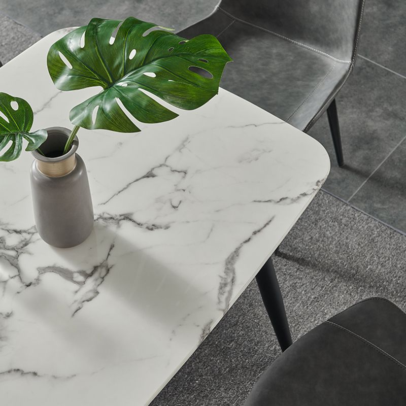 Ensemble de table à manger avec pieds en pierre, rectangle d'intérieur, 1/4/5/7 pièces