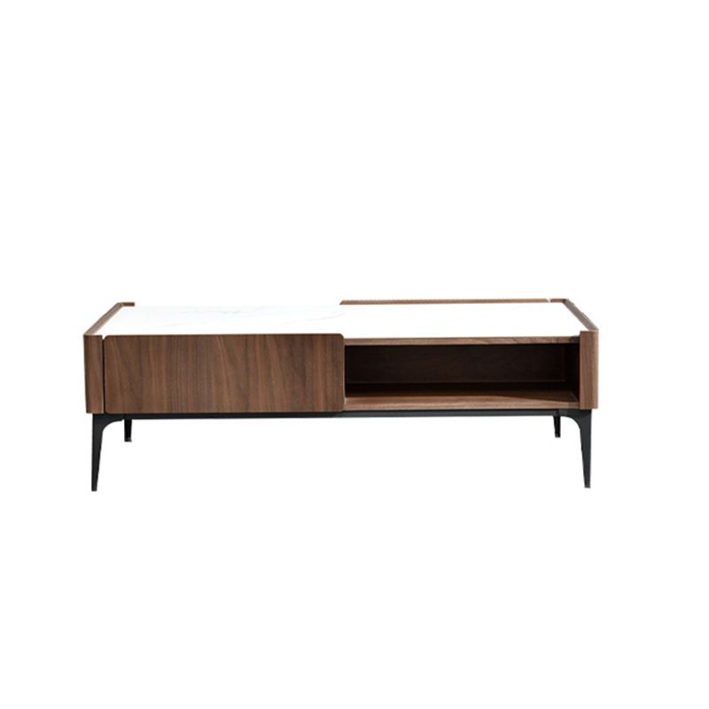 Rectangular Slate Top Coffee Table 4 Legs Cocktail Table with Storage Clearhalo 'Coffee & Accent Tables' 'Coffee Tables' 'coffee_tables' 'furn' 'furn_coffee_tables' 'Furniture' 'Living Room Furniture' 1200x1200_5e53b27e-aa7b-4263-9876-94d22b5b6905