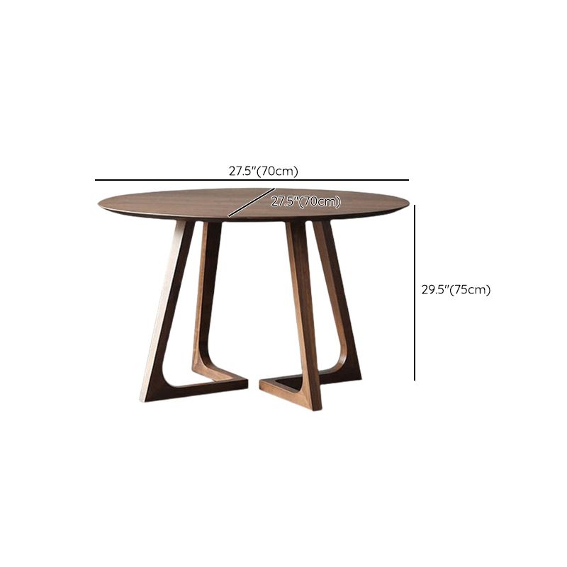 Table à manger ronde à double piédestal Table moderne en bois d'hévéa pour la cuisine