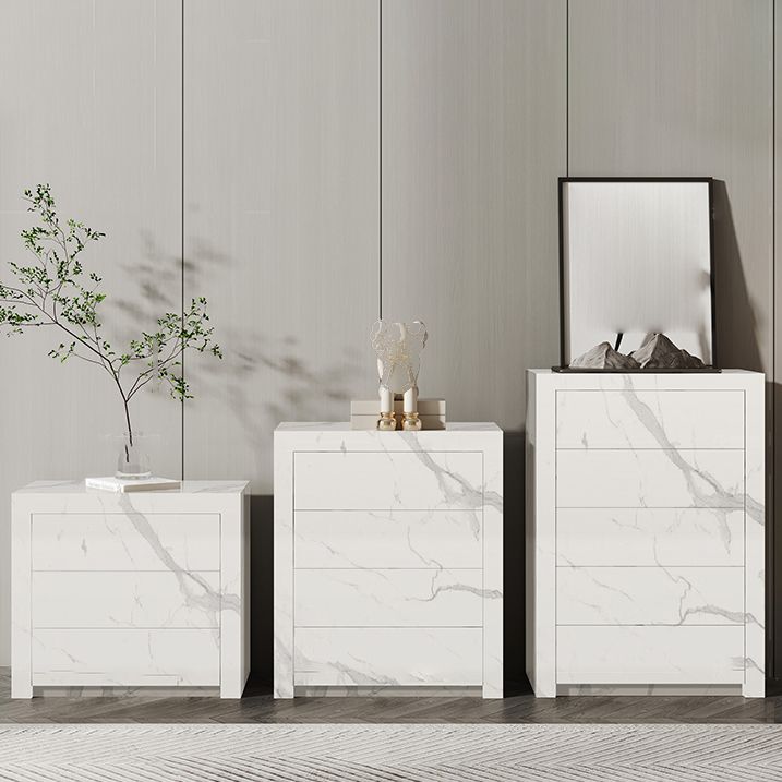 Houten borst met stenen bovenste verticale opbergkast met laden voor slaapkamer