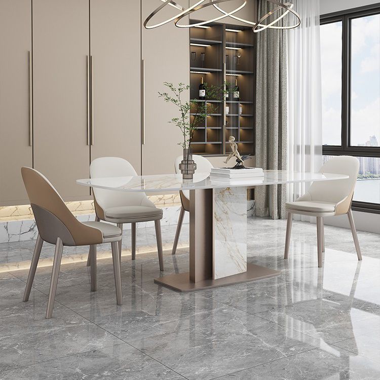 Nordic Sintered Stone Top Dining Set Rectangle 1/4/5/7 Pieces Dinette Table Set Clearhalo 'Dining Room Sets' 'Dining Tables & Seating' 'dining_room_set' 'furn' 'furn_dining_room_set' 'Furniture' 'Kitchen & Dining Furniture' 1200x1200_5e573bc1-6a69-4f3b-97c6-2159650c5dcf