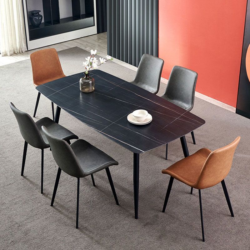 Contemporary Style Leather Dining Chairs Solid Back Arm Chair for Kitchen Clearhalo ' kitchen&dining_furn' 'Dining Chairs' 'Dining Tables & Seating' 'dining_chair' 'furn' 'furn_dining_chair' 'Furniture' 'furniture_dining_chair' 'Kitchen & Dining Furniture' 'kitchen' 1200x1200_5e584854-b3be-4fba-b32e-279835c460ce