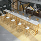 Glam Wood Counter Table with Rectangle Table Top Trestle Table - 41.3" H Clearhalo 'Bar Furniture' 'Bar Tables' 'bar_tables' 'furn' 'furn_bar_tables' 'Furniture' 'furniture_bar_tables' 'Kitchen & Dining Furniture' 1200x1200_5e5873f9-bb52-4896-848a-317f11a39d3f