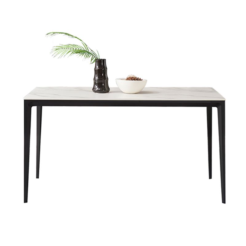 Sintered Stone Dining Table Industrial Style 4 Legs Metallic Base Rectangle Table Clearhalo ' dining_table' 'Dining Tables & Seating' 'Dining Tables' 'Furniture' 'furniture_dining_table' 'Kitchen & Dining Furniture' 'kitchen&dining_furn' 'kitchen' 'kitchen_dining_table' 1200x1200_5e5889c8-73c0-4135-b871-09c3c70dd305