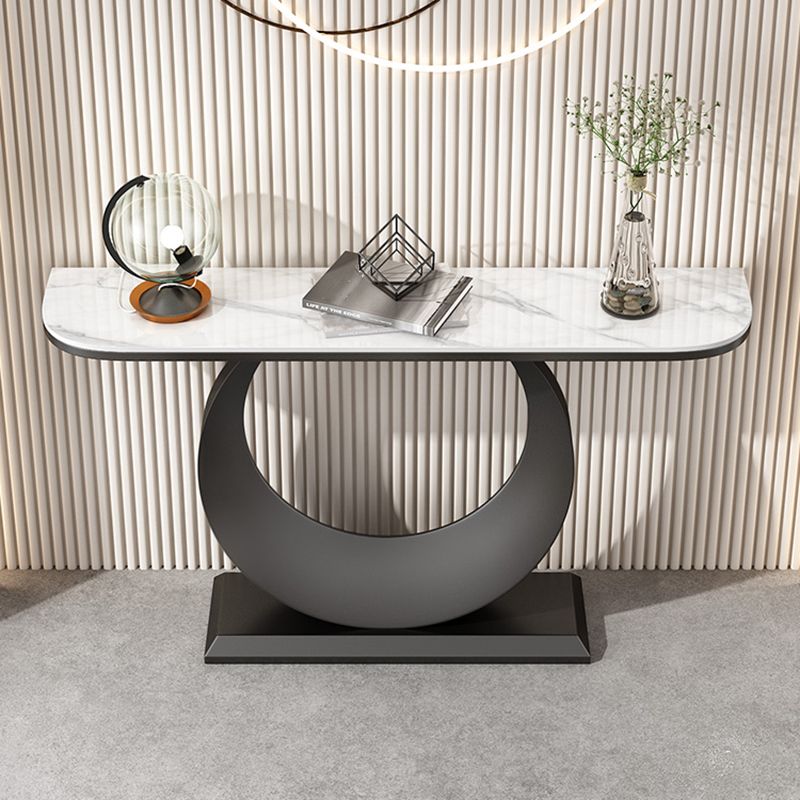 Table de la console abstraite en marbre glamour / métal.