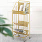 Contemporary Metal Bookcase Standard 3 Shelves Open Back Bookshelf