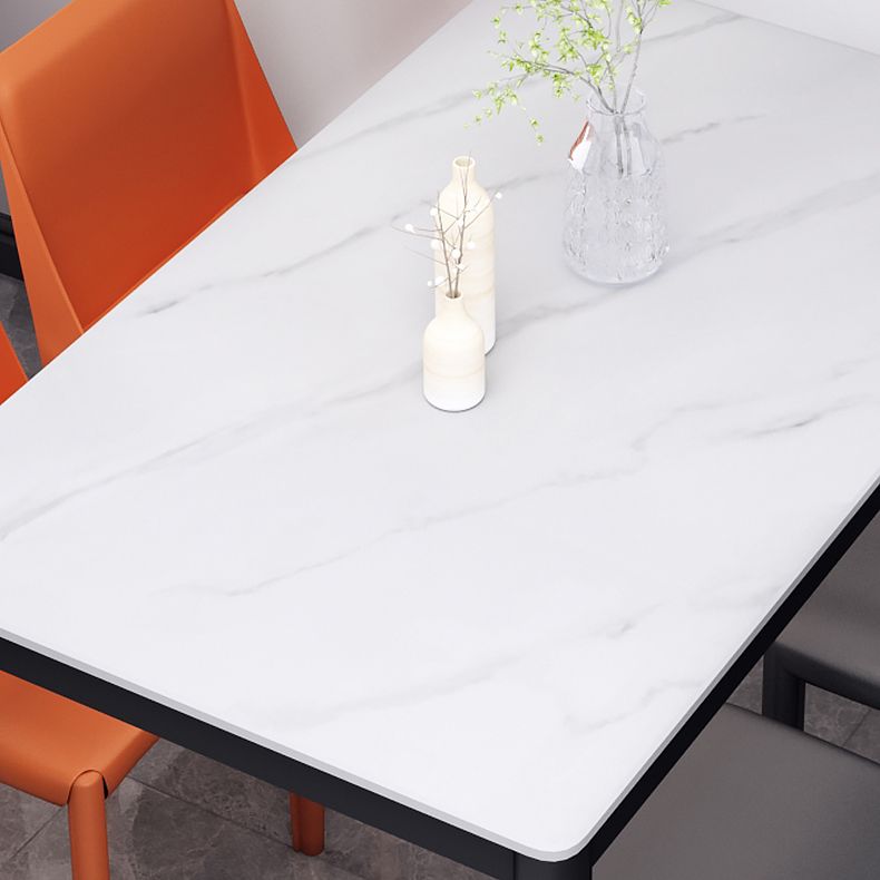 Industrial Style Sintered Stone Dining Table 4 Legs Base Rectangle Table for Home Clearhalo ' dining_table' 'Dining Tables & Seating' 'Dining Tables' 'furn' 'furn_dining_table' 'Furniture' 'furniture_dining_table' 'Kitchen & Dining Furniture' 'kitchen&dining_furn' 'kitchen' 'kitchen_dining_table' 1200x1200_5e5a42cf-0117-40ef-93ba-080eb669a93d