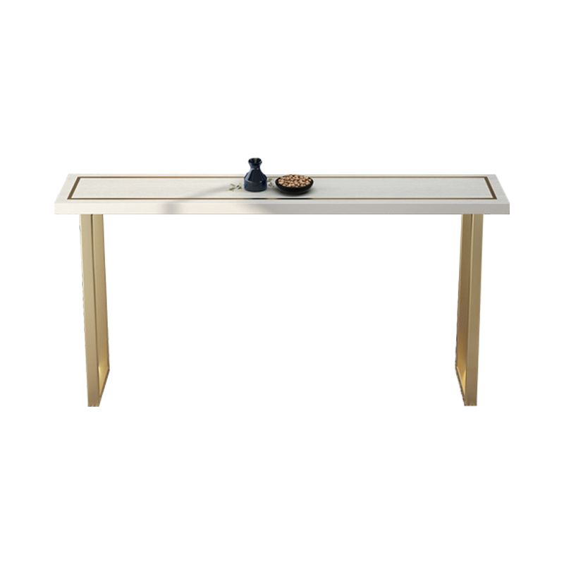Glam White Wood Bar Dining Table Rectangle Indoor Bistro Table with Sled Pedestal Clearhalo 'Bar Furniture' 'Bar Tables' 'bar_tables' 'furn' 'furn_bar_tables' 'Furniture' 'furniture_bar_tables' 'Kitchen & Dining Furniture' 'kitchen&dining_furn' 'kitchen' 1200x1200_5e5aad87-1336-4592-957b-fa2f1cfeb5b5