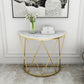 Glam Marble Console Sofa Table Half Moon Iron Accent Table for Hall