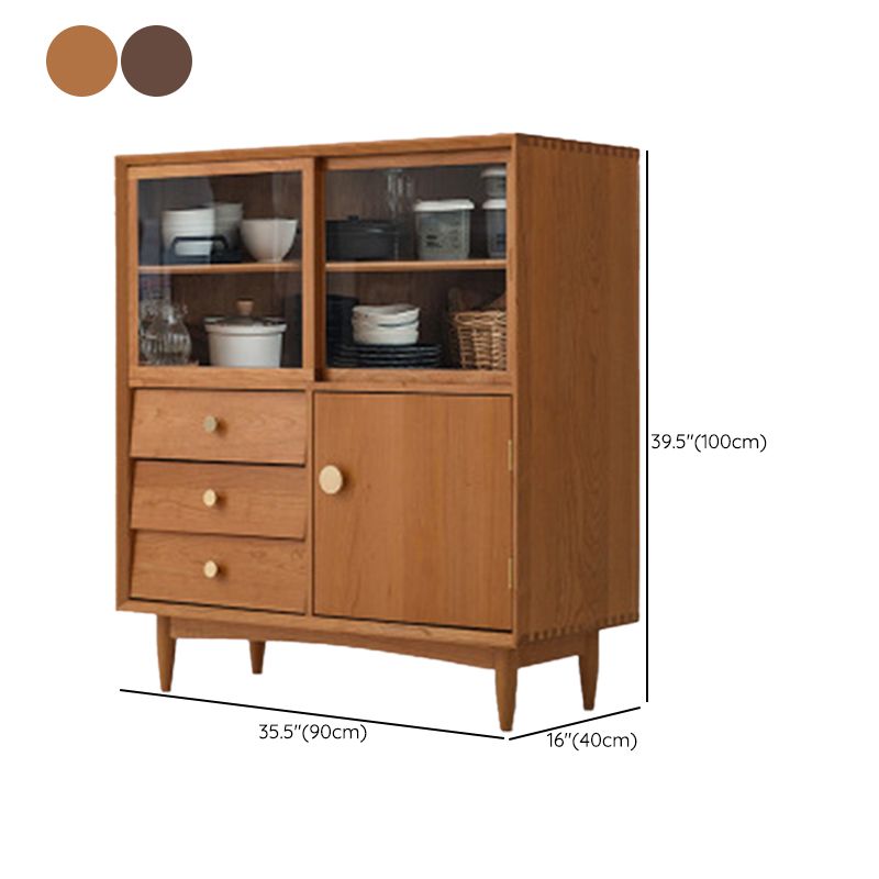 Gabinete de exhibición escandinavo Puertas de pino Gabinete de almacenamiento para sala de estar para sala de estar
