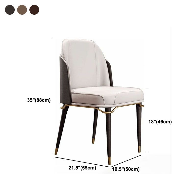 Armless Dining Chairs Glam Faux Leather Side Chairs for Dining Room Clearhalo 'Dining Chairs' 'Dining Tables & Seating' 'dining_chair' 'furn' 'furn_dining_chair' 'Furniture' 'furniture_dining_chair' 'Kitchen & Dining Furniture' 1200x1200_5e607325-8050-4645-9b32-b692ca4f6bae