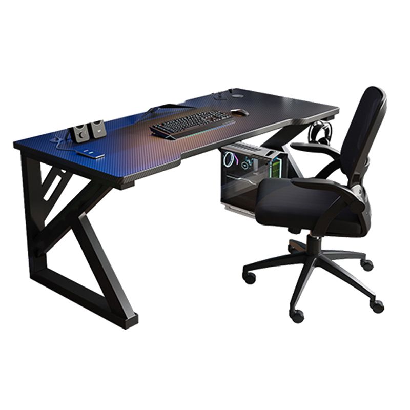 Escritorio de escritorio de oficina de madera contemporánea escritorio de computadora con base de metal