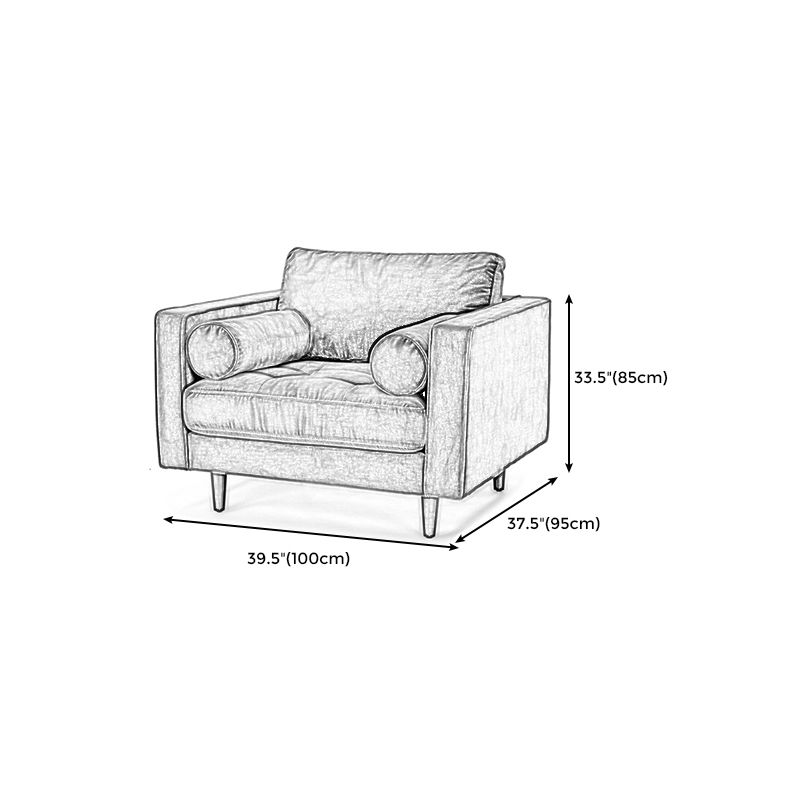 33.85"H Modern Linen/Velvet/Leather Square Arm Sofa with Bolster Pillows Clearhalo 'furn' 'furn_sofas' 'Furniture' 'furniture_sofas' 'kitchen' 'kitchen_sofas' 'Living Room Furniture' 'Sofa' 'sofas' 1200x1200_5e61a9c9-0a14-4deb-b572-1975abc411b3