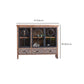 Traditional Display Stand Solid Wood Glass Doors Storage Cabinet for Dining Room