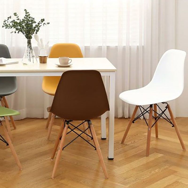 Contemporary Style Kitchen Chairs Dining Armless Side Chairs with Wooden Legs Clearhalo ' kitchen&dining_furn' 'Dining Chairs' 'Dining Tables & Seating' 'dining_chair' 'Furniture' 'furniture_dining_chair' 'Kitchen & Dining Furniture' 'kitchen' 1200x1200_5e649c2b-c02f-4c4f-8bc8-9bcb6786ff8f