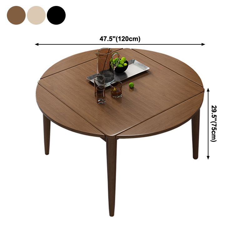 Modern Style Rubberwood Dinner Table Round Drop-Leaf Table for Home Use Clearhalo ' dining_table' 'Dining Tables & Seating' 'Dining Tables' 'furn' 'furn_dining_table' 'Furniture' 'furniture_dining_table' 'Kitchen & Dining Furniture' 'kitchen&dining_furn' 'kitchen' 'kitchen_dining_table' 1200x1200_5e66d99c-a6dc-4a2d-b365-14ef101472dd