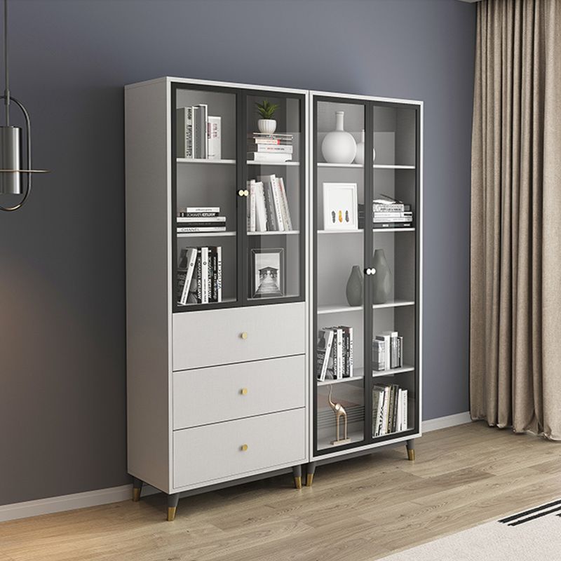 Vertical Glam Standard Bookcase Manufactured Wood Bookcase with Glass Door Clearhalo 'Bookcases' 'Furniture' 'furniture_bookcases' 'kitchen' 'kitchen_bookcases' 'Living Room Furniture' 'Office Furniture' 1200x1200_5e688735-0b4f-43f7-b11e-51d5a2c90311
