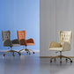 Chaise de chaise pivotante en cuir sans bras contemporain chaise de bureau réglable tufted