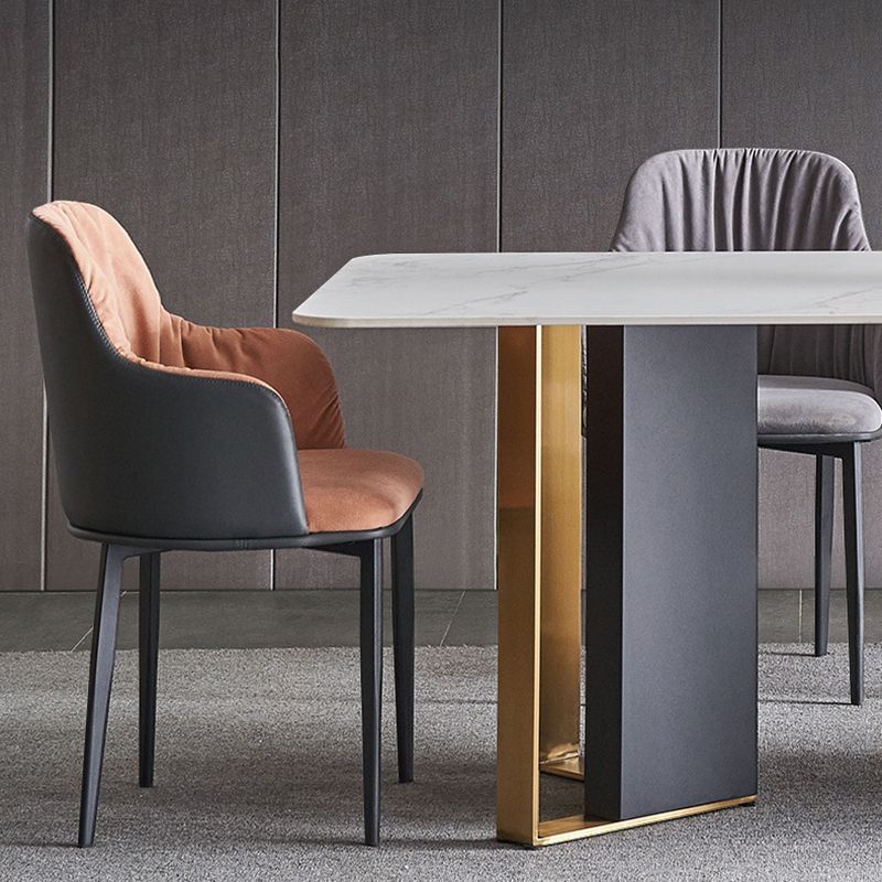 Glam Sintered Stone Dining Set Rectangle 1/4/5/7 Pieces Dining Set Clearhalo 'Dining Room Sets' 'Dining Tables & Seating' 'dining_room_set' 'furn' 'furn_dining_room_set' 'Furniture' 'Kitchen & Dining Furniture' 1200x1200_5e697947-5acf-40a7-85fc-dbca647de5d6