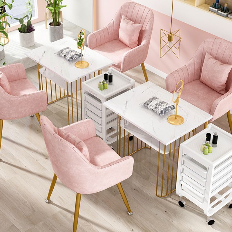 Scandinavian Style Metal Dining Chair Bedroom Solid Back Dining Arm Chairs Clearhalo ' kitchen&dining_furn' 'Dining Chairs' 'Dining Tables & Seating' 'dining_chair' 'furn' 'furn_dining_chair' 'Furniture' 'furniture_dining_chair' 'Kitchen & Dining Furniture' 'kitchen' 1200x1200_5e6a3880-5354-4927-823b-2397fd36056c