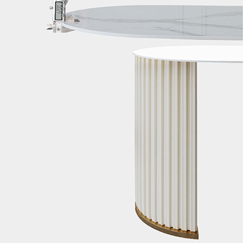 Table à ardoise et en métal Glam Style Simple Restaurant Table à manger ovale