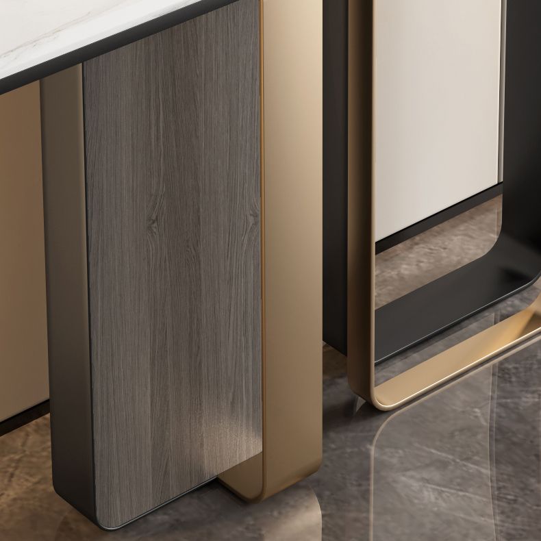 Tavolo di pietra rettangolo glam, 31,49 "HAVOLO ACCENTO CONSOLE H in bianco per Hall