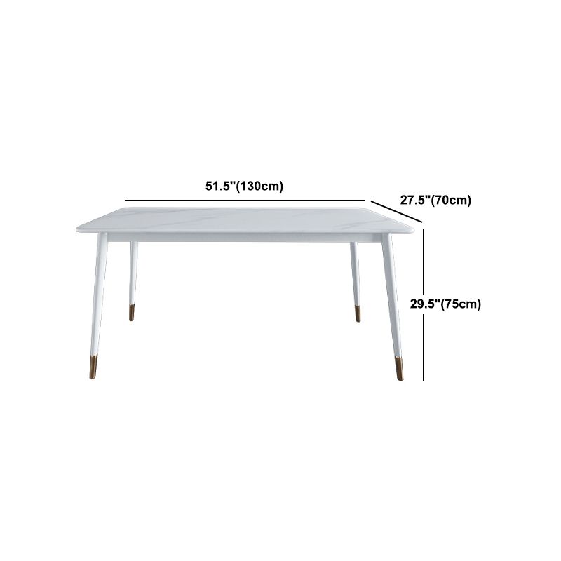 Modern White Iron Dinette Set 1/2/5/7 Pieces Rectangle Sintered Stone Top Dining Table Set Clearhalo 'Dining Room Sets' 'Dining Tables & Seating' 'dining_room_set' 'furn' 'furn_dining_room_set' 'Furniture' 'Kitchen & Dining Furniture' 1200x1200_5e6be48f-6624-4098-b3f5-e539c7d7b36f