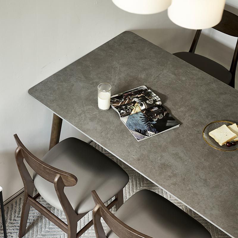 Mid-Century Rectangle Dining Table Solid Wood Base Dining Table for Dining Clearhalo 'Dining Tables & Seating' 'Dining Tables' 'dining_table' 'furn' 'furn_dining_table' 'Furniture' 'Kitchen & Dining Furniture' 1200x1200_5e6c26dd-8d26-4d15-b562-a5d60eb09d3c