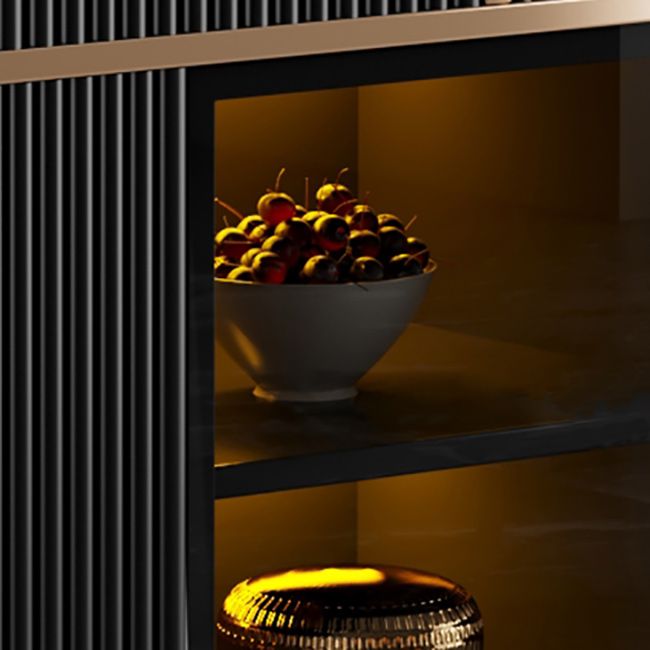 Sideboard Steintüren im Glam -Stil Seitenbrett mit Schränken und Schubladen