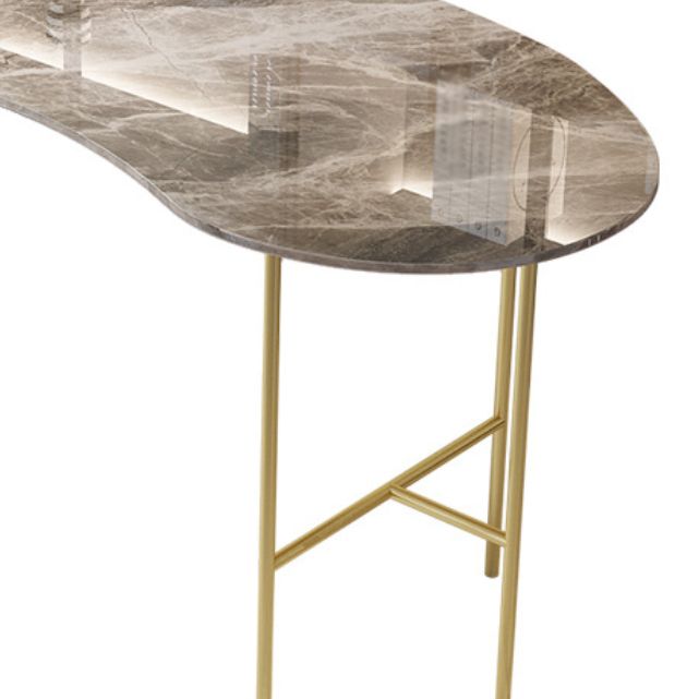 Glam Stone Writing Desk 29.53 "großer Büroschreibtisch mit Eisenbeinen