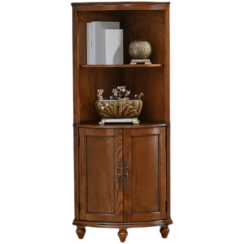 Mid-century Modern 1- Door Wood Cabinet in Brown Corner Cabinet with Shelf Clearhalo 'Cabinets & Chests' 'cabinets_chests' 'furn' 'furn_cabinets_chests' 'Furniture' 'Living Room Furniture' 1200x1200_5e6e227d-f2e7-47e8-b9b5-de82ee7e729a