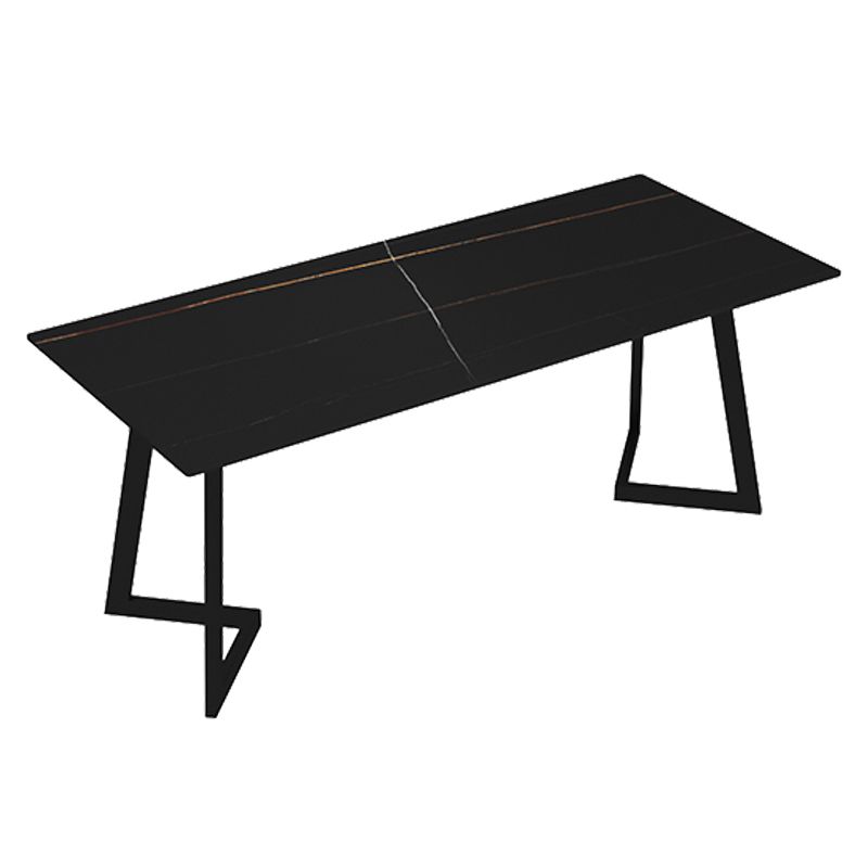 Industrial Black Dinner Room Kitchen Table Sled Base Table for Dining Room Clearhalo ' dining_table' 'Dining Tables & Seating' 'Dining Tables' 'furn' 'furn_dining_table' 'Furniture' 'furniture_dining_table' 'Kitchen & Dining Furniture' 'kitchen&dining_furn' 'kitchen' 'kitchen_dining_table' 1200x1200_5e6eca4d-3a54-4e4c-94be-9173e0be8572