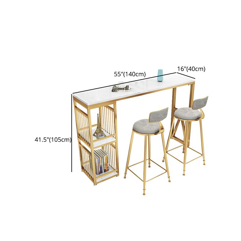 Marble Indoor Bistro Bar Table Storage Fixed Table Counter Wine Table with Storage Clearhalo 'Bar Furniture' 'Bar Tables' 'bar_tables' 'furn' 'furn_bar_tables' 'Furniture' 'furniture_bar_tables' 'Kitchen & Dining Furniture' 1200x1200_5e6f55de-f241-482e-a1a4-3f699b35c12e