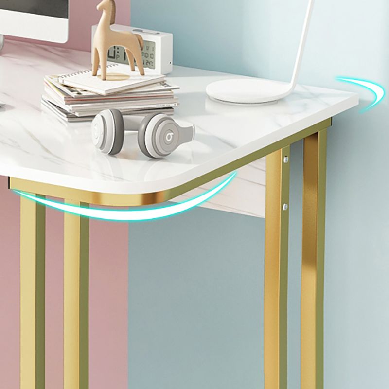 28.3 Inch Height Writing Desk Rectangular Glam Wooden Office Desk Clearhalo 'furn' 'furn_office_desk' 'Furniture' 'Office Desks' 'Office Furniture' 'office_desk' 1200x1200_5e70143f-5b5f-465e-b5d1-dd0e3f436f9c