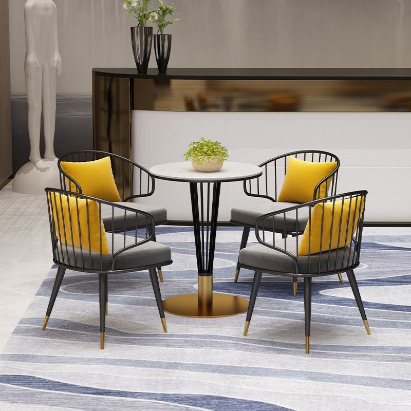 Industrial Kitchen Dining Armchair Windsor Back Side Chair in Black