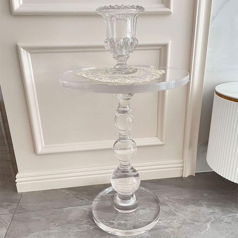 Plastic Round Side End Table Pedestal End Table for Living Room