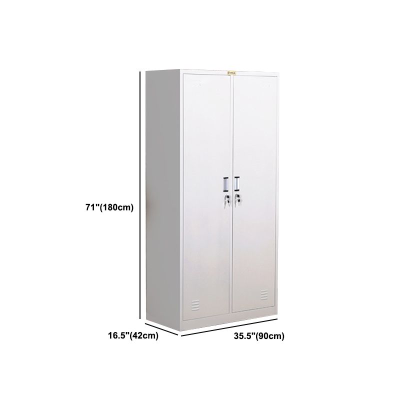 Hinged Metal Wardrobe Armoire Contemporary Grey Wardrobe Cabinet Clearhalo 'Armoires & Wardrobes' 'armoires_wardrobes' 'Bedroom Furniture' 'furn' 'furn_armoires_wardrobes' 'Furniture' 1200x1200_5e72b30b-f9d7-4e92-8f2a-3f80233be752