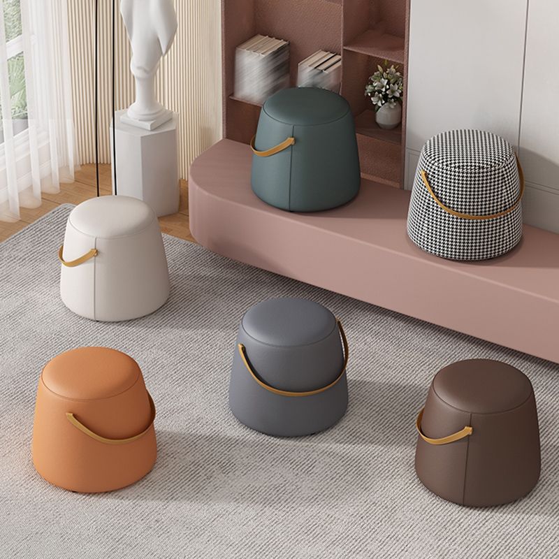 Portable Pouf Pure Color Cylinder Shape Modern Fabric Stain Resistant Pouf Ottoman Clearhalo 'furn' 'furn_ottomans_poufs' 'Furniture' 'Living Room Furniture' 'Ottomans & Poufs' 'ottomans_poufs' 1200x1200_5e72ca0c-d941-4e05-9ac9-0a5daed982e6