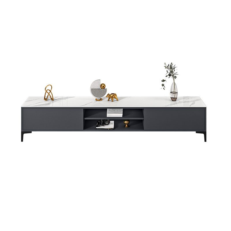 Glam TV Media Console a 2 porte Glass Top Media Console TV Stand