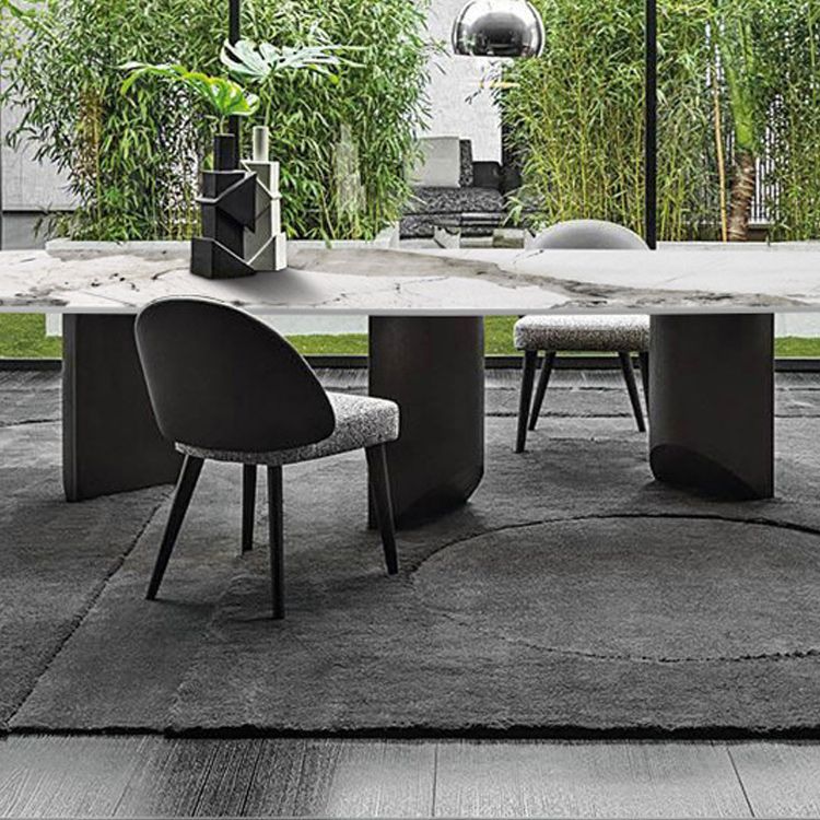 Modern Metal Base Dining Table Stone Rectangle Dining Table for Home Clearhalo 'Dining Tables & Seating' 'Dining Tables' 'dining_table' 'furn' 'furn_dining_table' 'Furniture' 'Kitchen & Dining Furniture' 1200x1200_5e74971b-2698-4d2f-9f22-96586452f25e