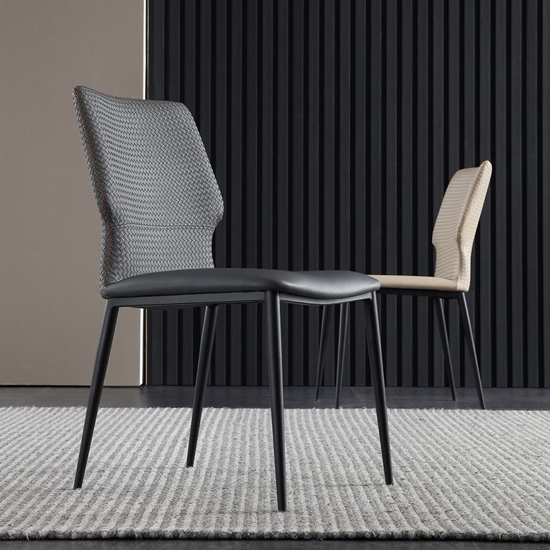 Sedie in stile contemporaneo sedie senza braccia per cucina con gambe metalliche