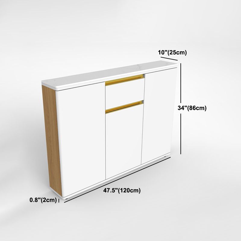 Contemporary Manufactured Wood Dining Server White Adjustable Shelving Sideboard Clearhalo 'buffet_sideboard' 'Buffets & Sideboards' 'furn' 'furn_buffet_sideboard' 'Furniture' 'Kitchen & Dining Furniture' 1200x1200_5e75a503-1bde-4381-ab91-eb3c9a3af32d