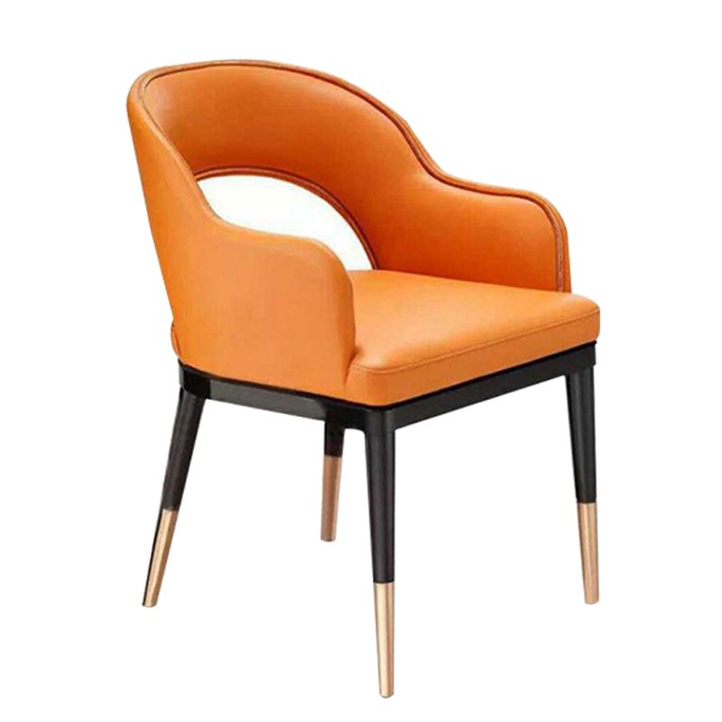 Glam Wood Dining Room Chairs Leather Dining Arm Chairs for Restaurant Use Clearhalo ' kitchen&dining_furn' 'Dining Chairs' 'Dining Tables & Seating' 'dining_chair' 'furn' 'furn_dining_chair' 'Furniture' 'furniture_dining_chair' 'Kitchen & Dining Furniture' 'kitchen' 1200x1200_5e75b148-ca5b-408f-b3b5-855a63c1e129