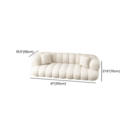 Sewn Pillow Back Sofa Northern European Recessed Arm Sofa with Pillows