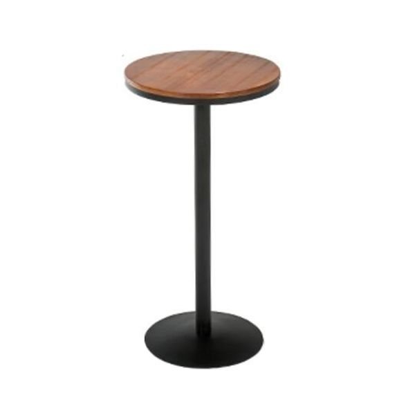 Industrial Style Black Iron Bar Table Brown Wood Top Bistro Table for Cafe Clearhalo 'Bar Furniture' 'Bar Tables' 'bar_tables' 'furn' 'furn_bar_tables' 'Furniture' 'furniture_bar_tables' 'Kitchen & Dining Furniture' 'kitchen&dining_furn' 'kitchen' 1200x1200_5e778be9-4a33-4a88-8400-4d42d29b7e31