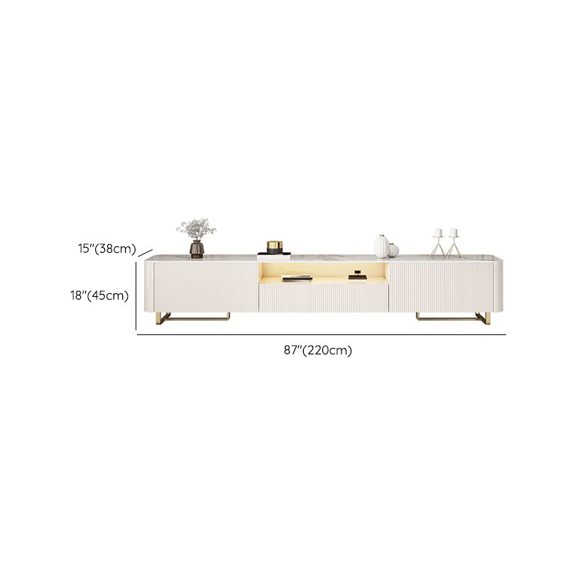Modern TV Media Console Stone TV Stand Console with 3 Drawers Clearhalo 'furn' 'furn_tv_stands_entertainment_centers' 'Furniture' 'Living Room Furniture' 'TV Stands & Entertainment Centers' 'TV Stands & Media Storage Furniture' 'tv_stands_entertainment_centers' 1200x1200_5e7891e3-12f4-4940-9004-b8a1a8fcf449