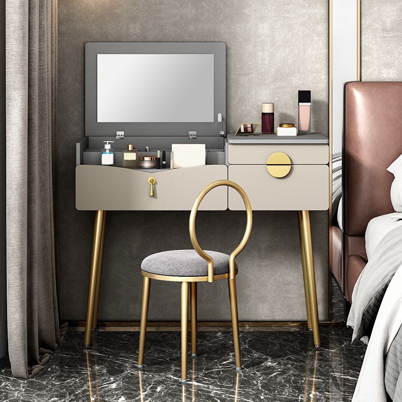 32.2 "Hoogte grijs/ witte flip-top ijdelheid set met lade en spiegel