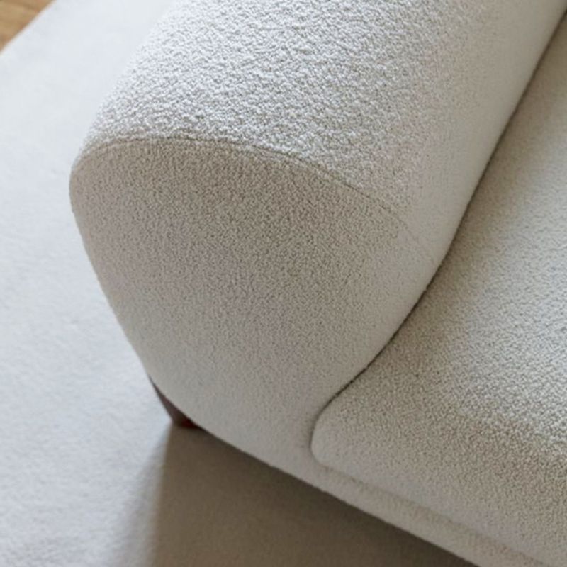 Weißer Smoking -Arm -Sofa modern 27,16 "hohes Sofa mit Holzakzenten