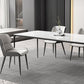 Modern Rectangle Stone Dining Table Black Frame Kitchen Table