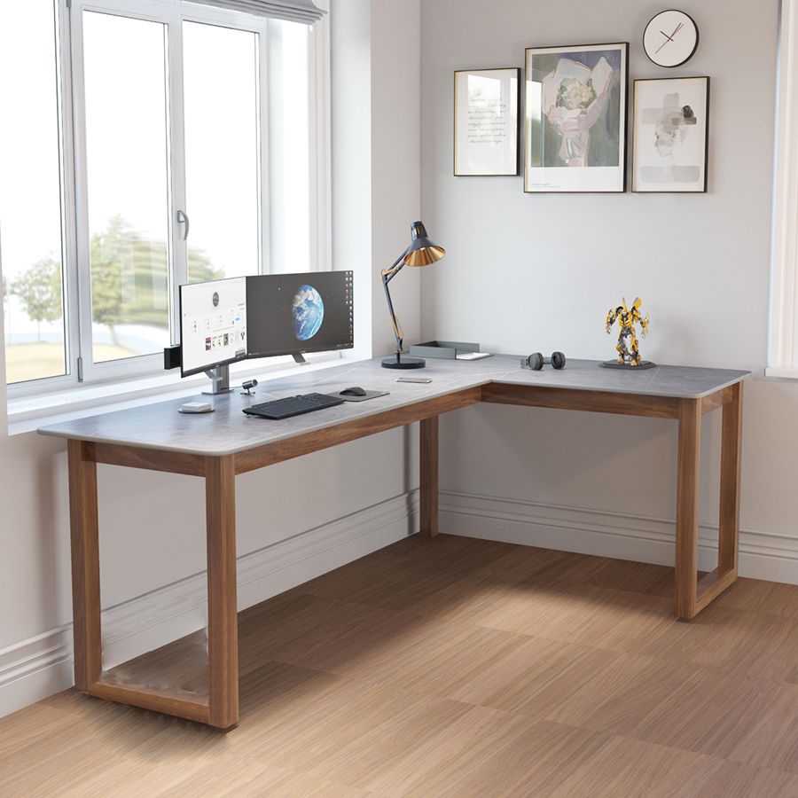 Modern Stone Writing Desk Corner 29.53-inch Tall Office Desk with Sled Base Clearhalo 'furn' 'furn_office_desk' 'Furniture' 'Office Desks' 'Office Furniture' 'office_desk' 1200x1200_5e7e2da0-5e92-472b-b31e-b400fc80922b